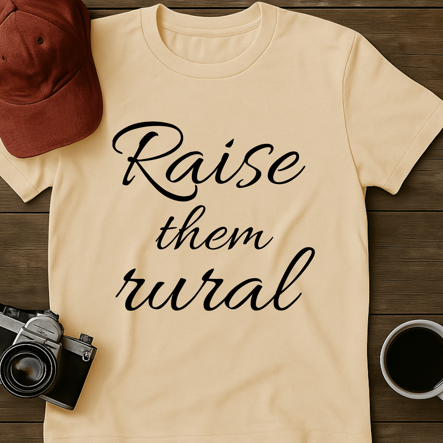 Raise Them Rural Script T-Shirt