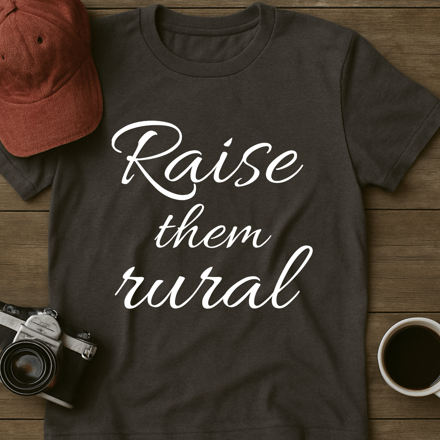 Raise Them Rural Script T-Shirt