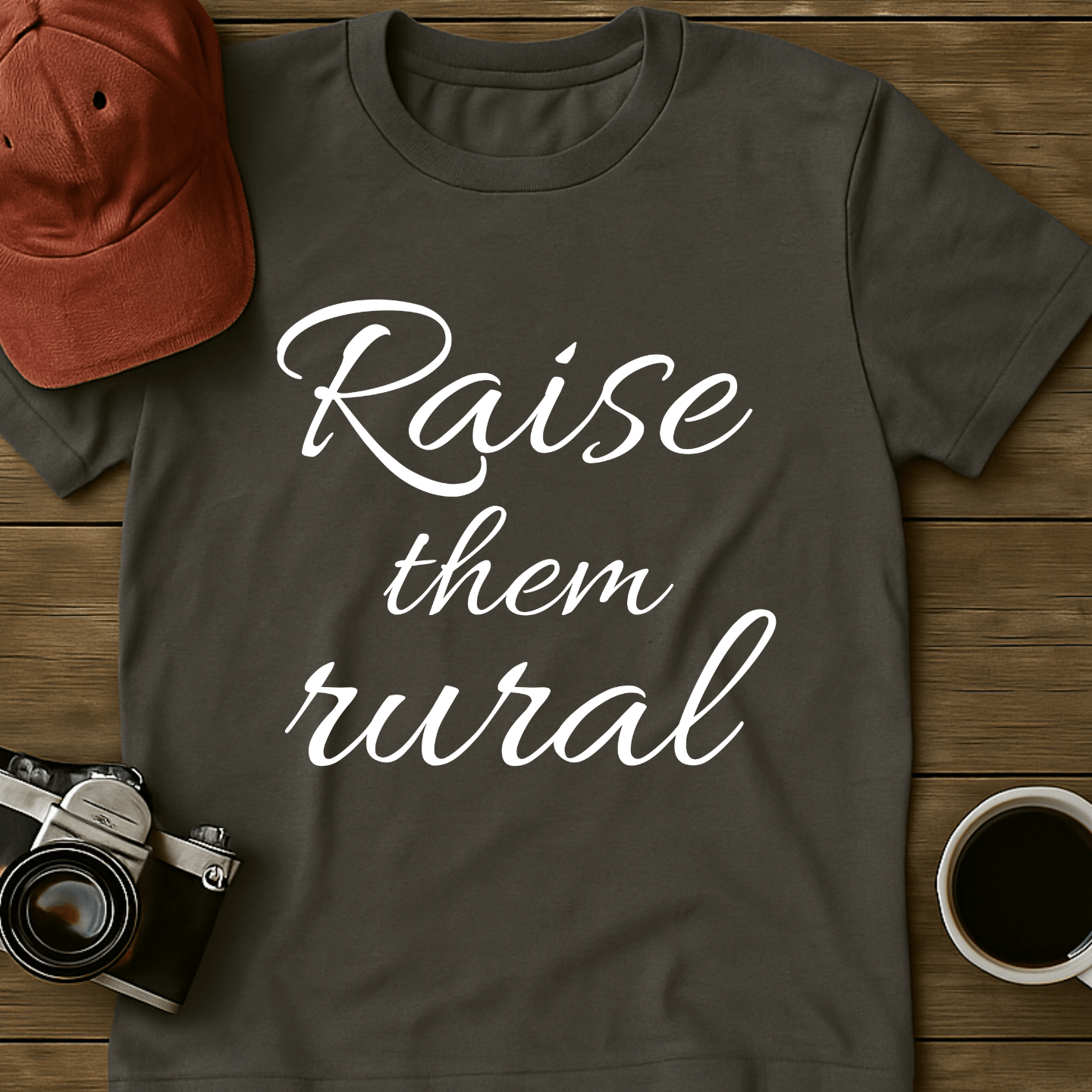 Raise Them Rural Script T-Shirt