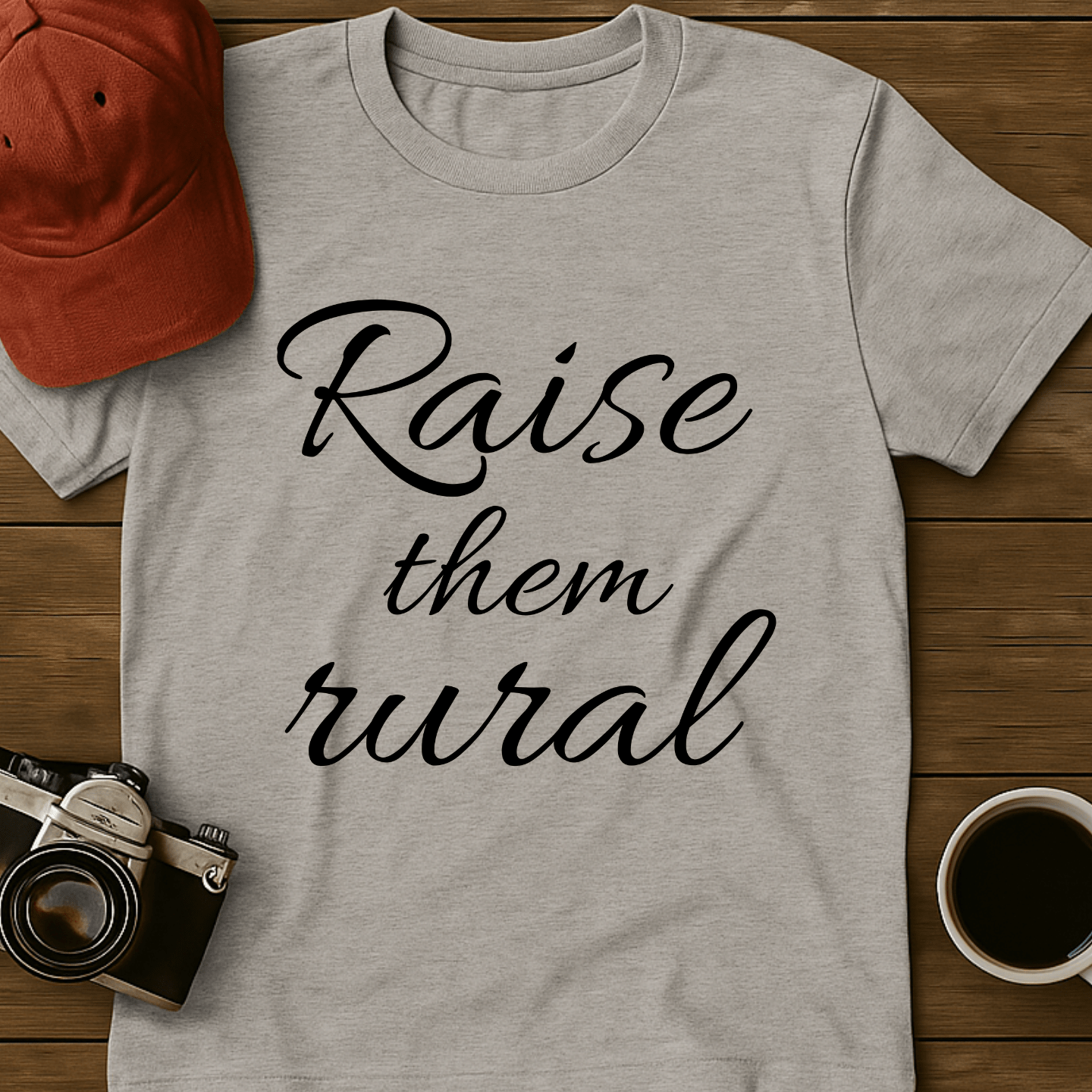 Raise Them Rural Script T-Shirt