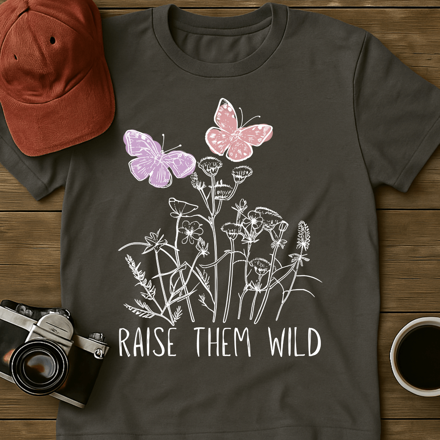 Butterflies and Flowers T-Shirt