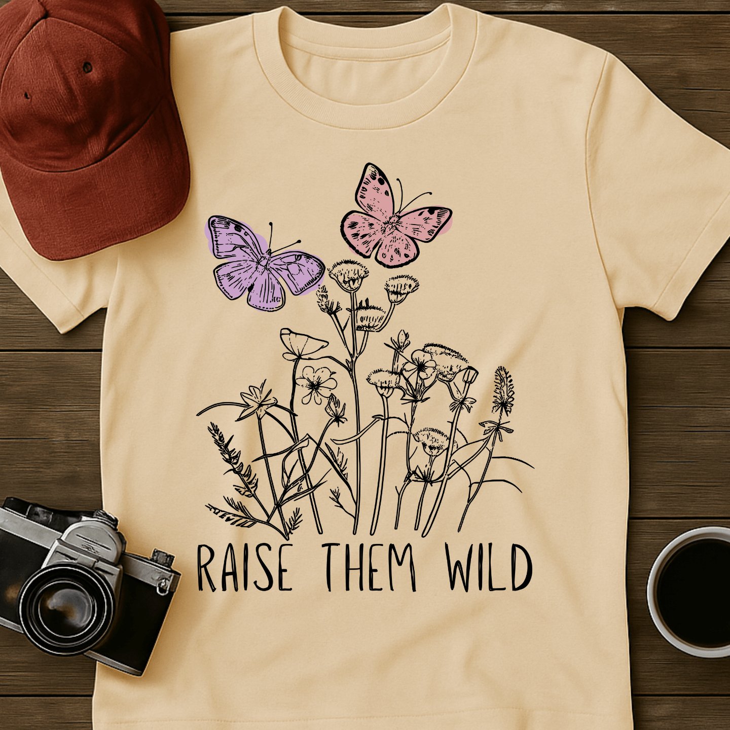 Butterflies and Flowers T-Shirt