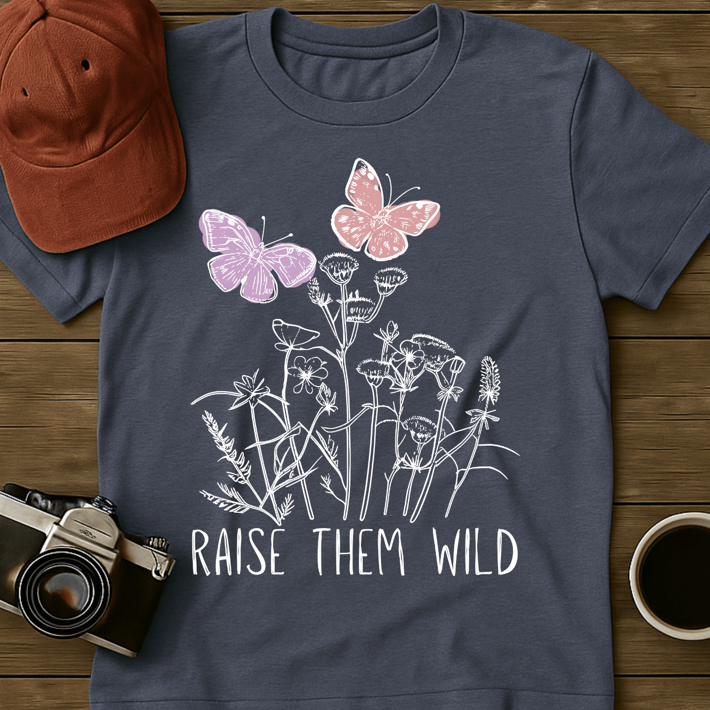 Butterflies and Flowers T-Shirt