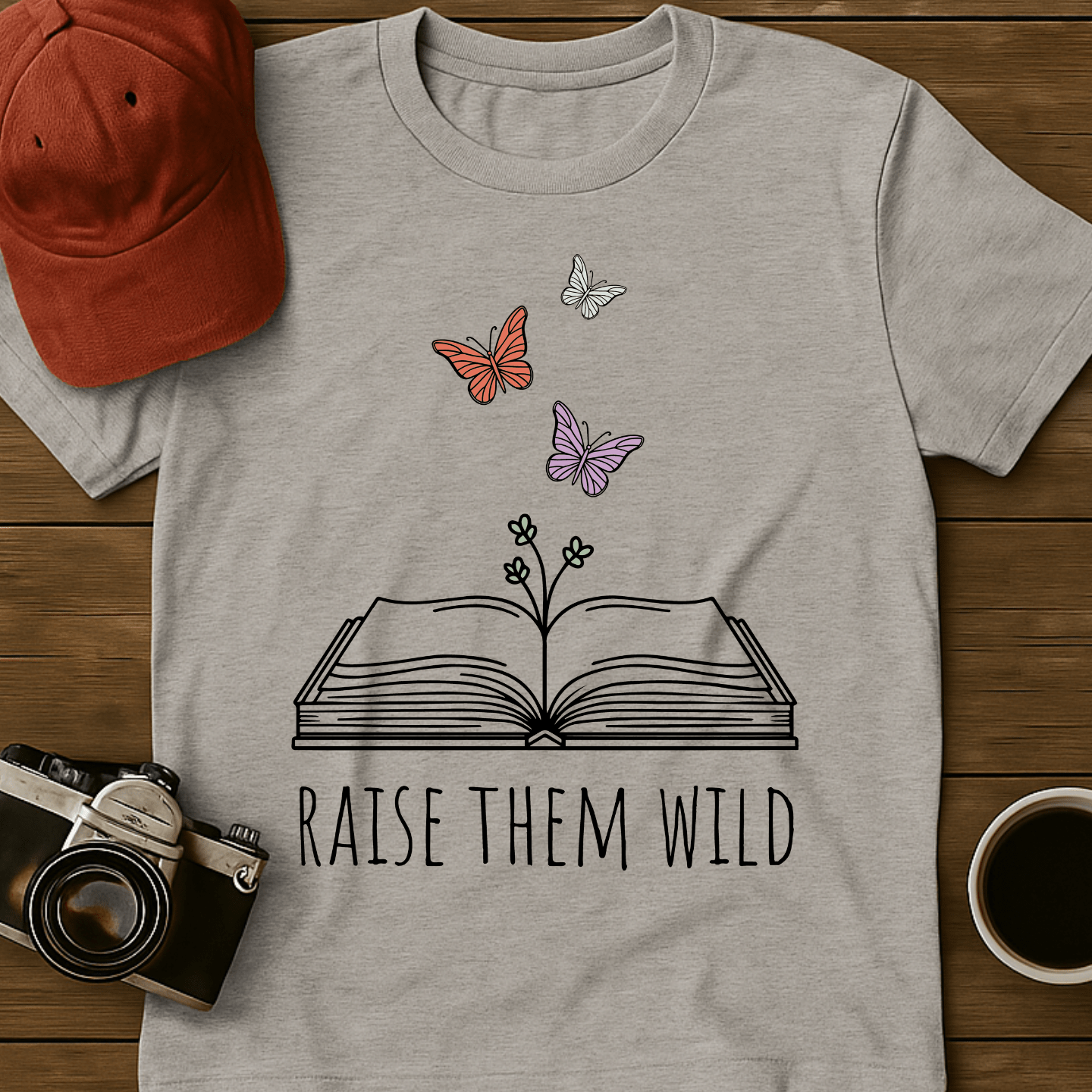 Butterflies and Book T-Shirt