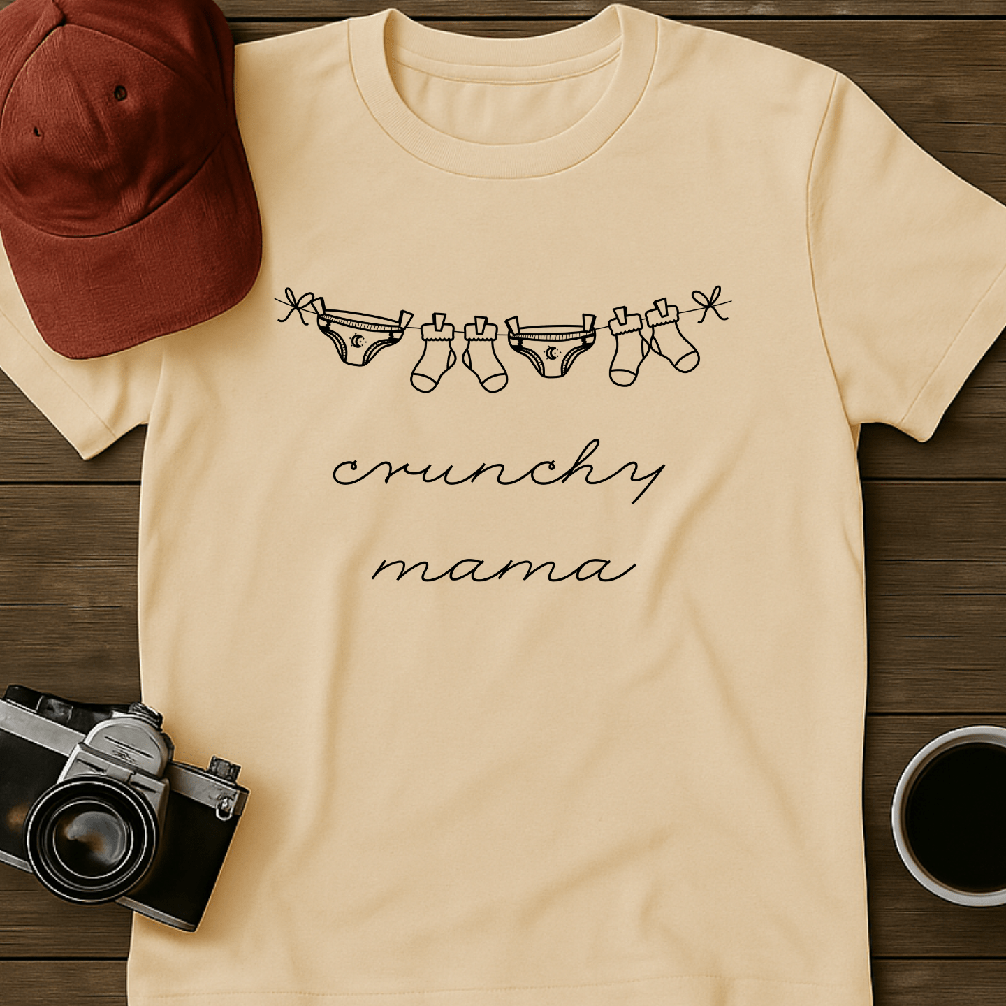 Crunchy Mama Clothesline T-Shirt