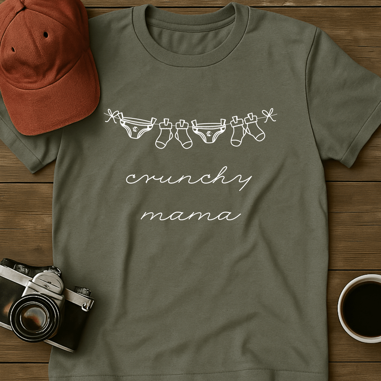 Crunchy Mama Clothesline T-Shirt