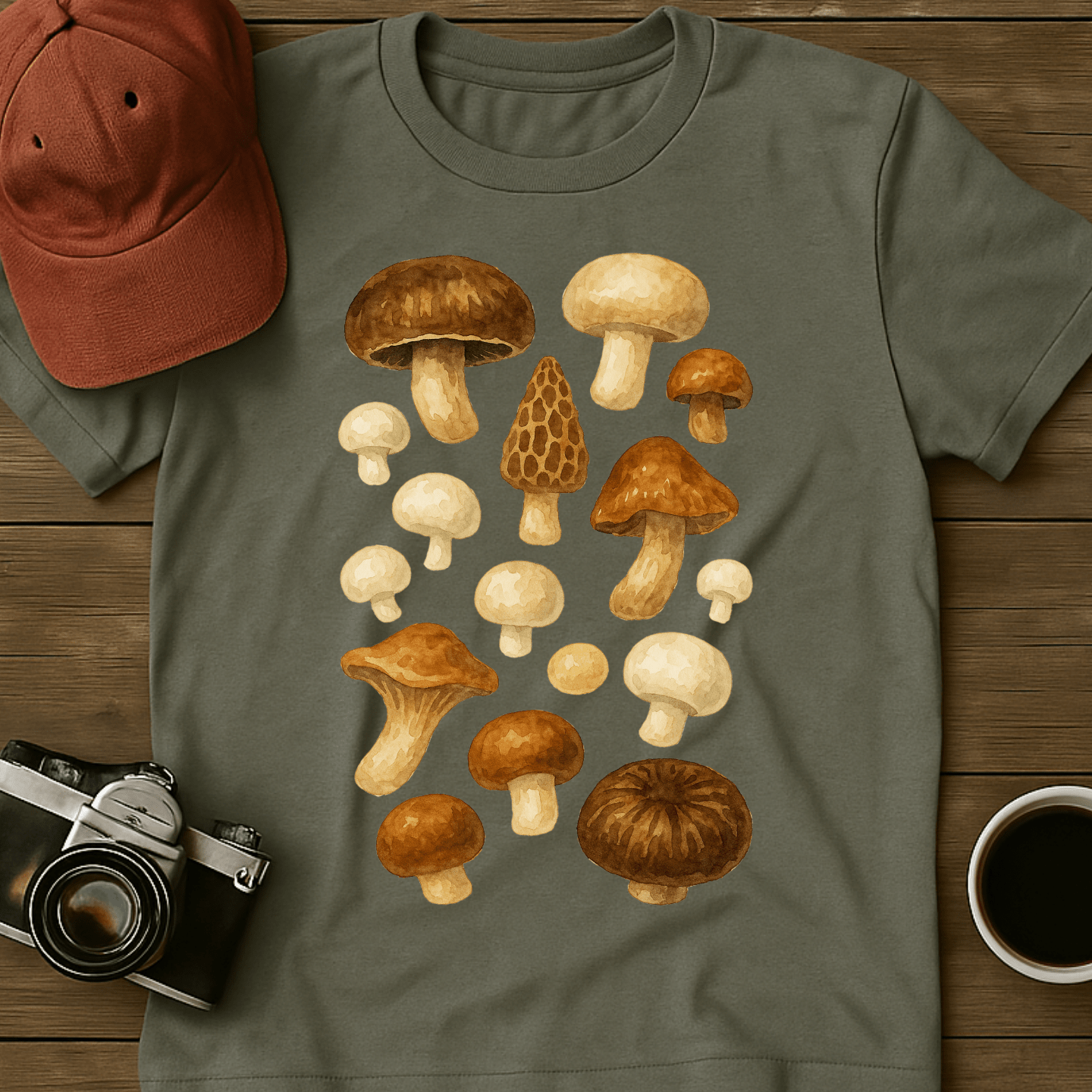 Mushrooms Watercolor I T-Shirt