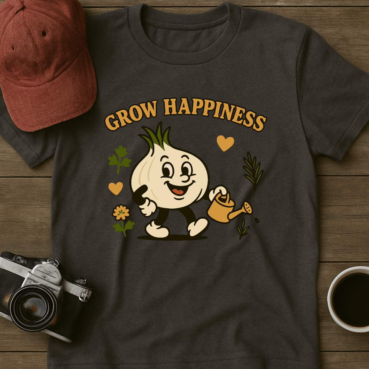 Grow Happiness Garlic T-Shirt