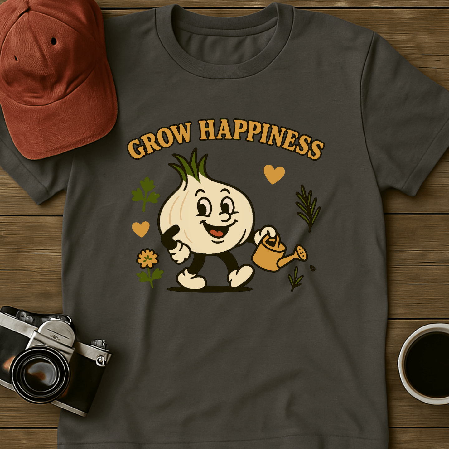 Grow Happiness Garlic T-Shirt