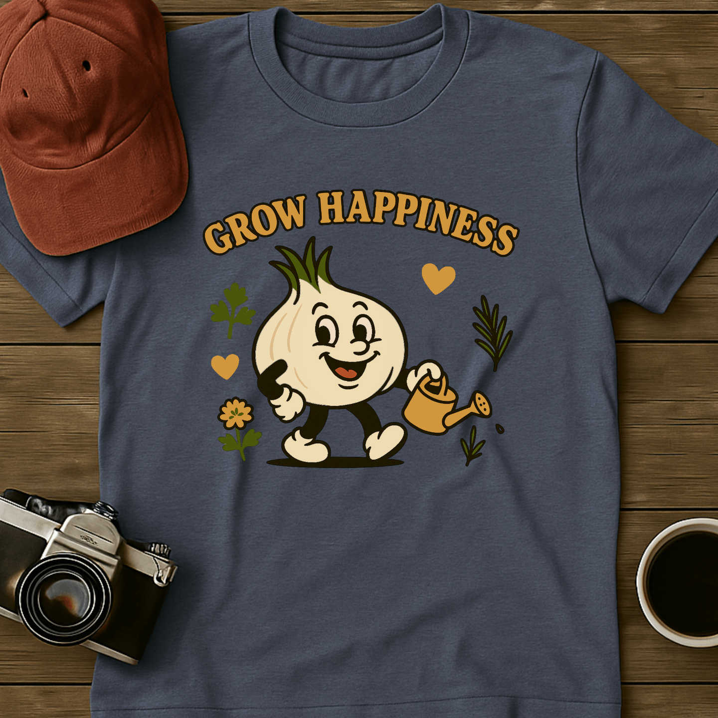Grow Happiness Garlic T-Shirt