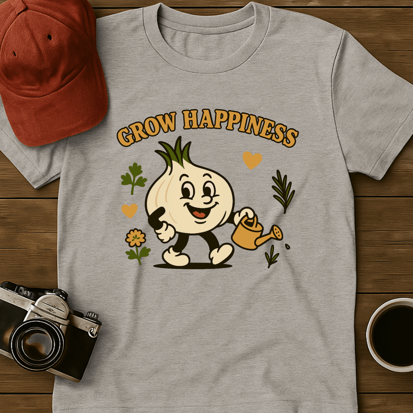 Grow Happiness Garlic T-Shirt