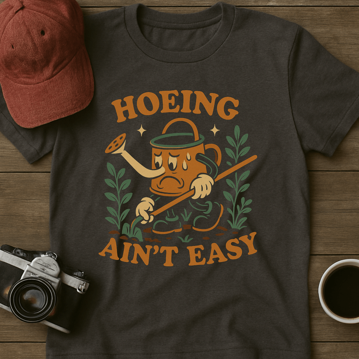 Hoeing Ain't Easy Mascot T-Shirt