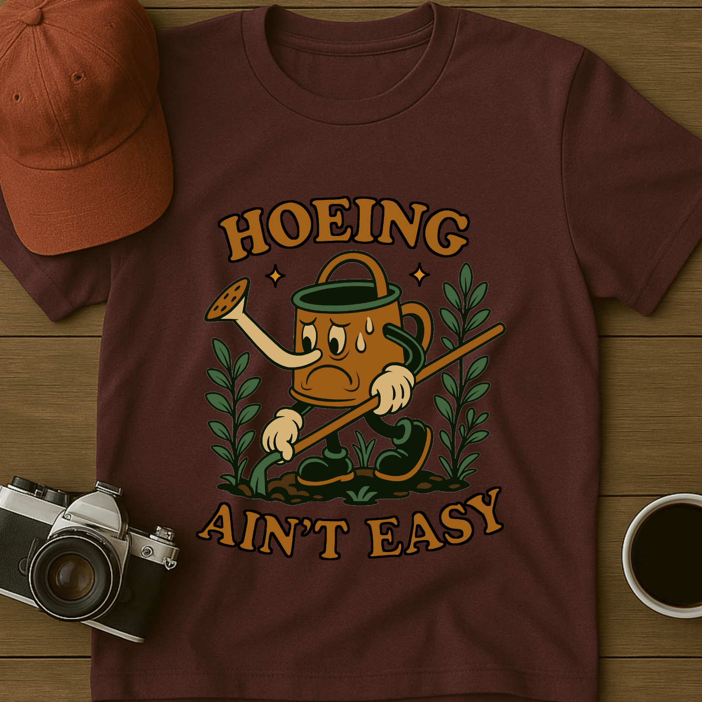 Hoeing Ain't Easy Mascot T-Shirt