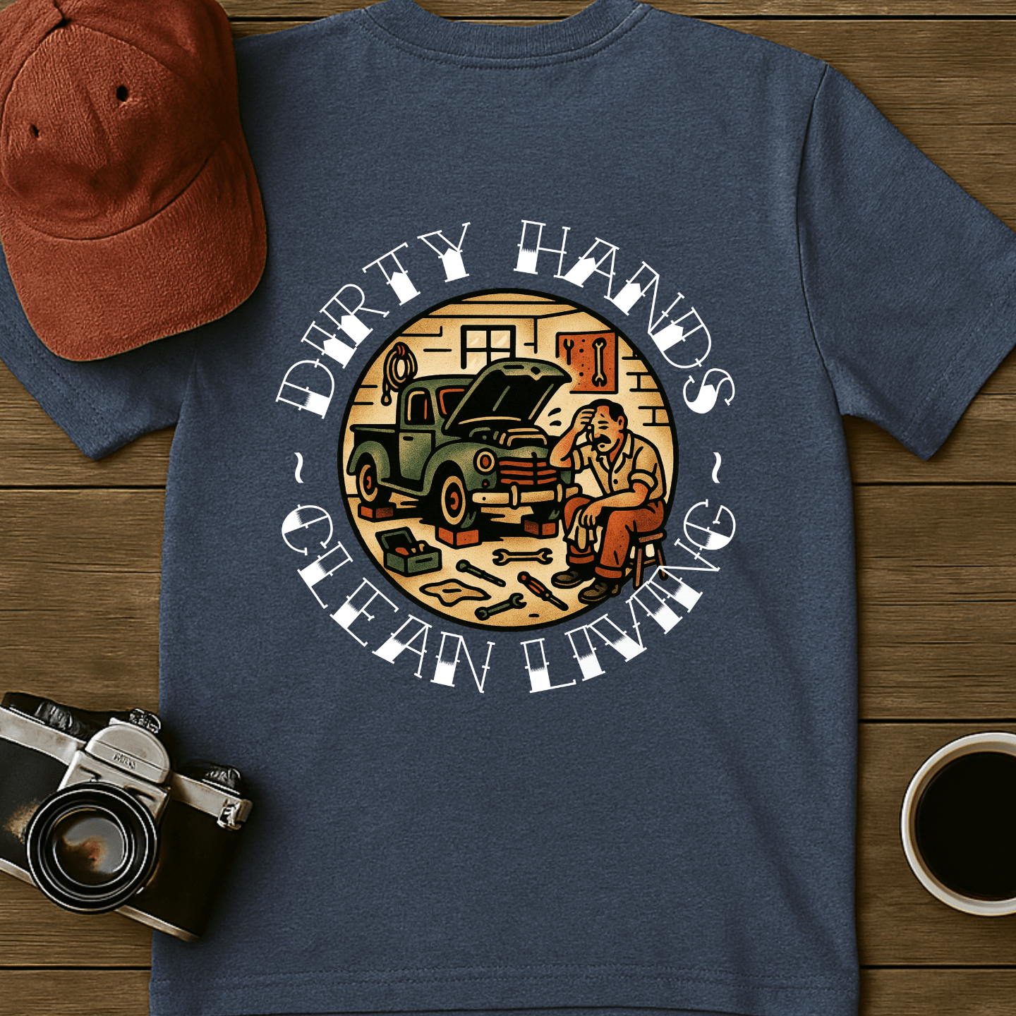 Clean Living Garage T-Shirt (BACK)