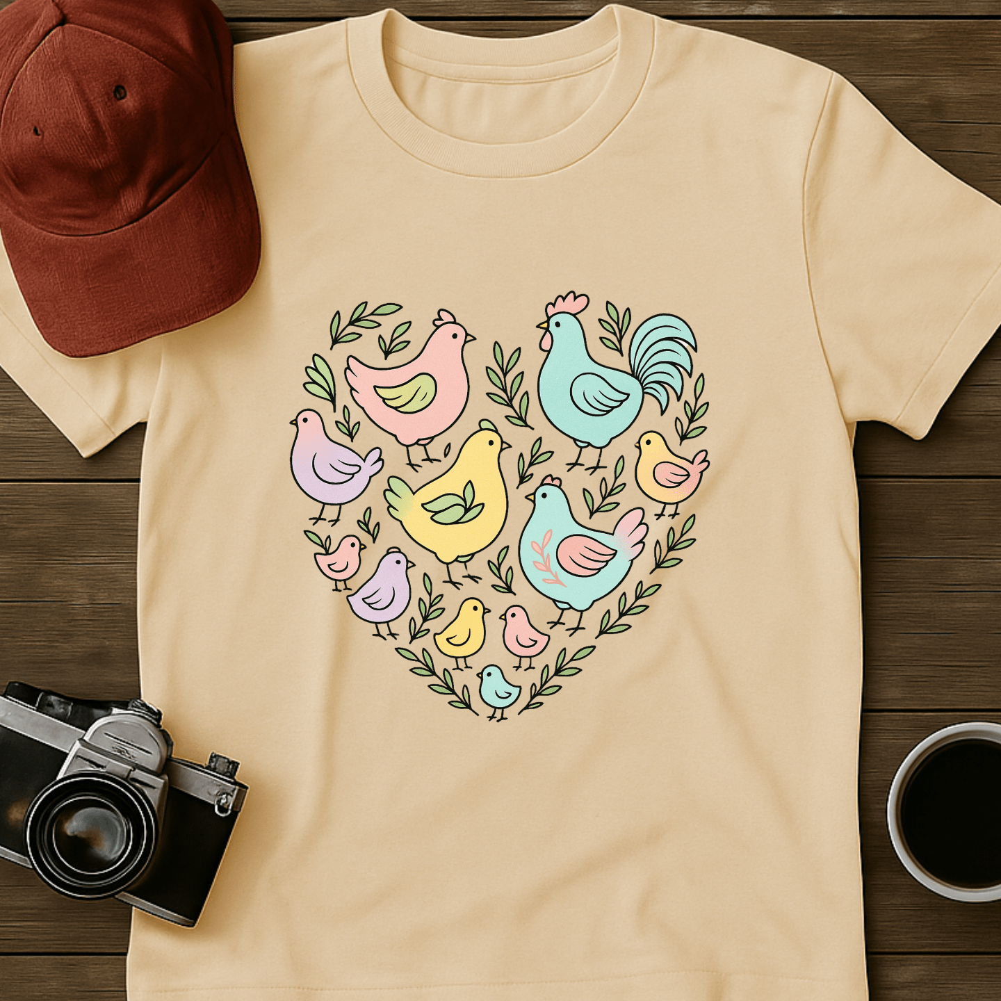 Pastel Chicken Heart T-Shirt