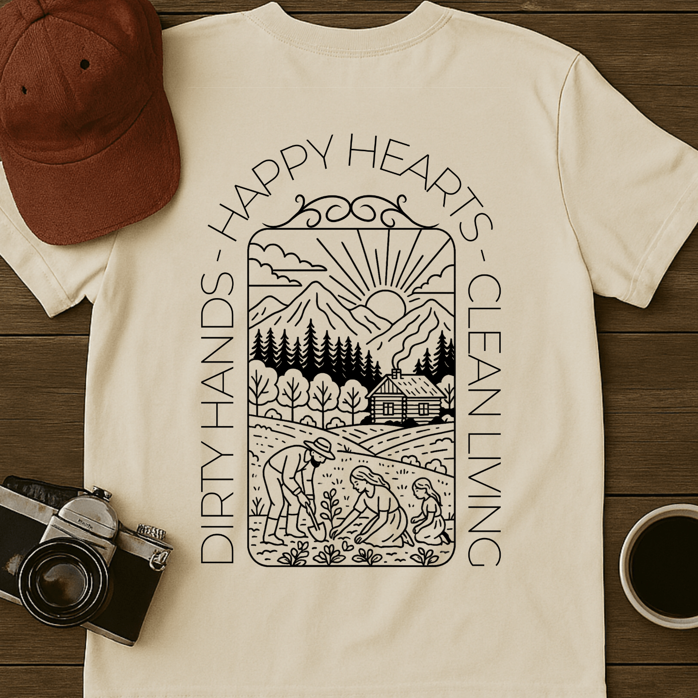 Clean Living Homestead T-Shirt (BACK)
