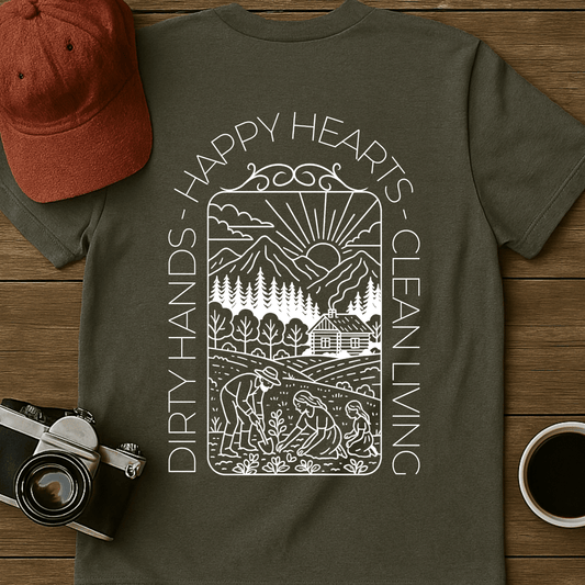 Clean Living Homestead T-Shirt (BACK)