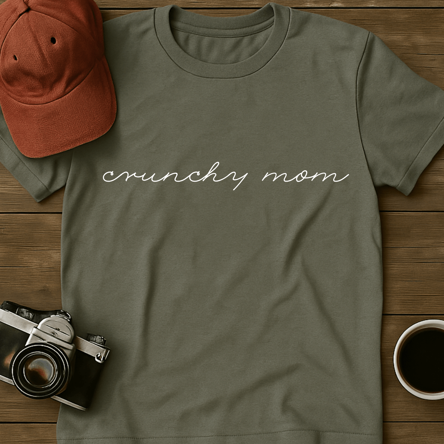 Crunchy Mom Cursive T-Shirt