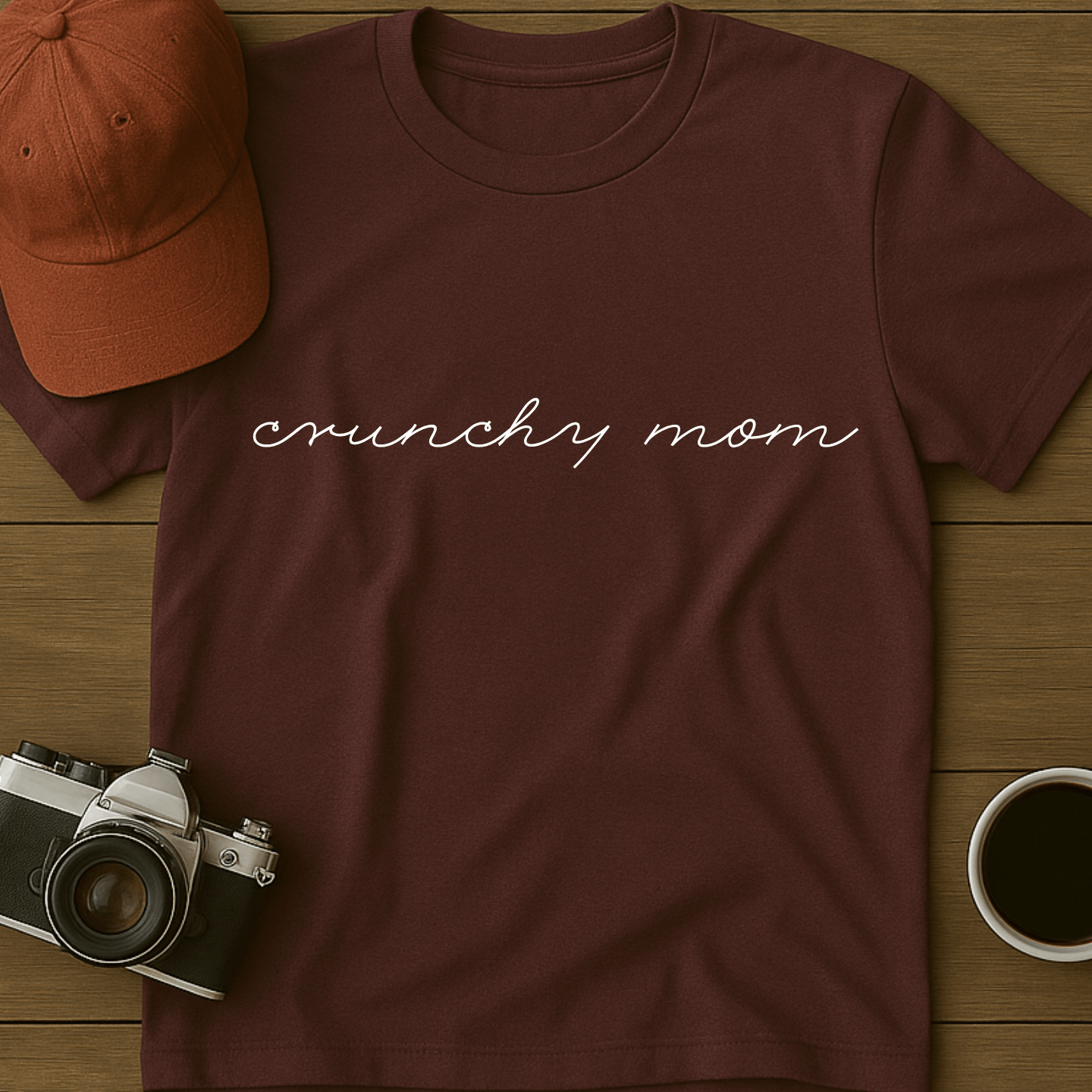 Crunchy Mom Cursive T-Shirt