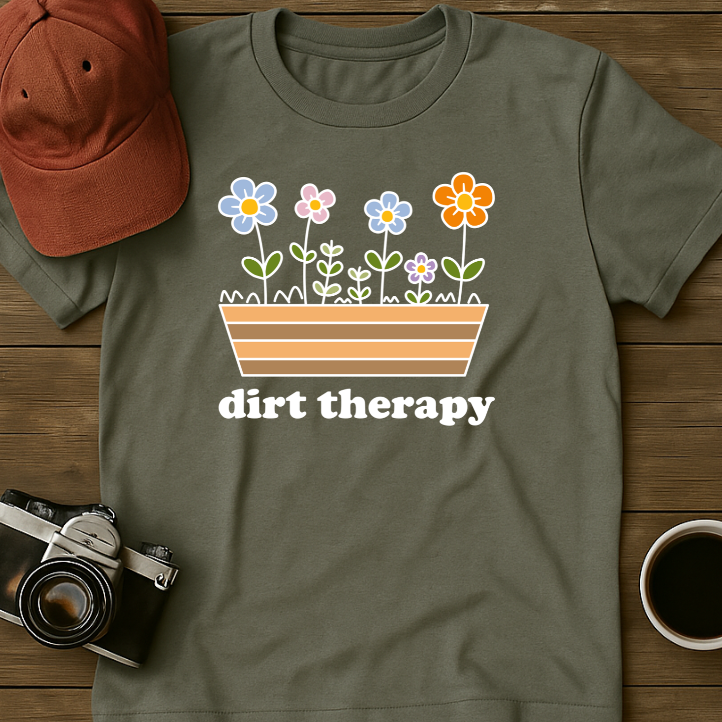 Dirt Therapy Flower Box Color T-Shirt