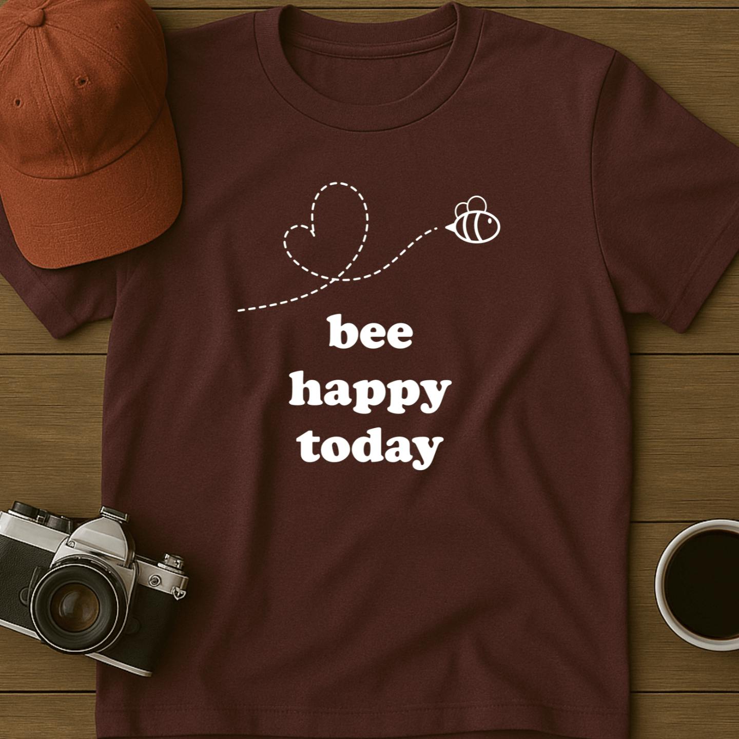 Bee Happy Today Heart T-Shirt