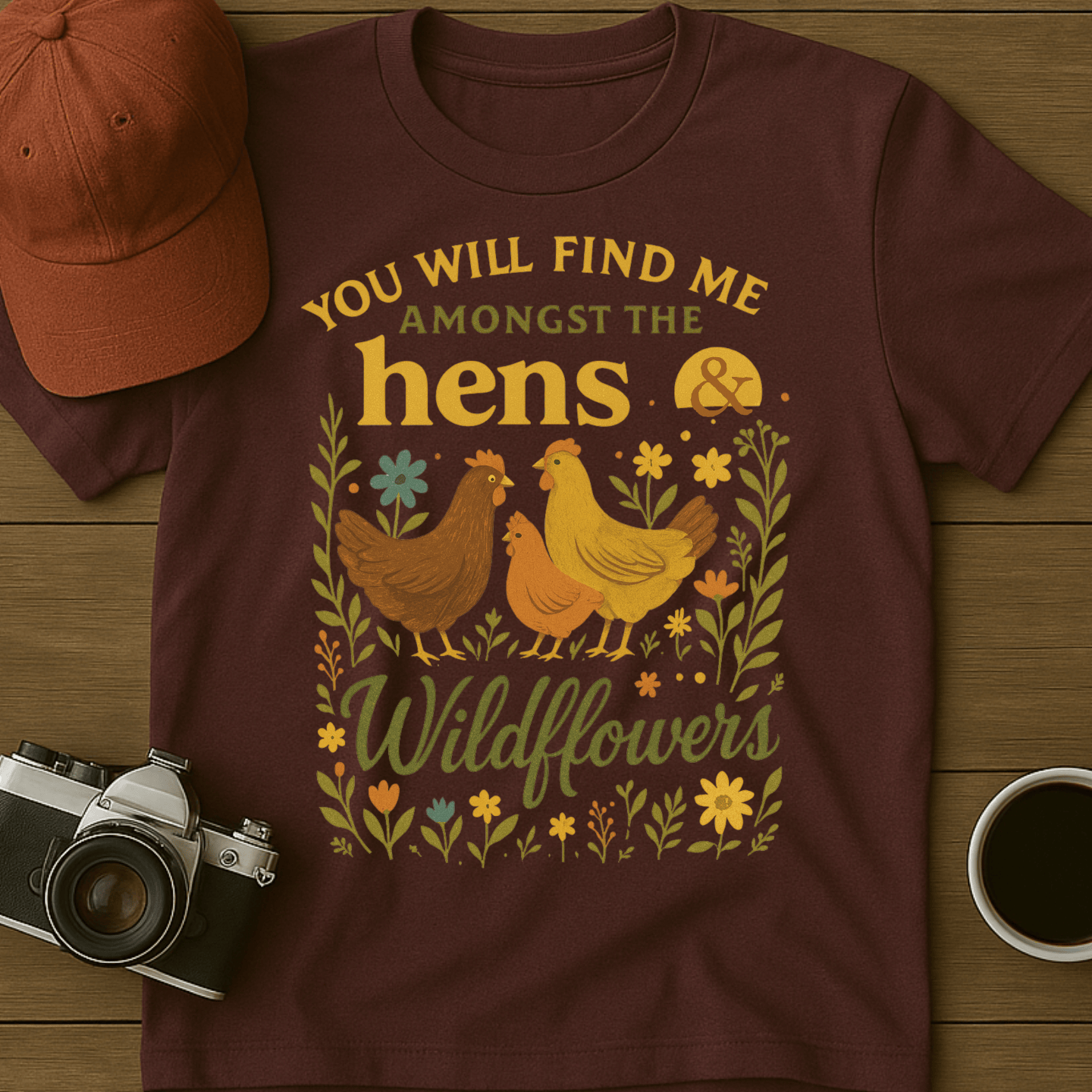 Hens and Wildflowers I T-Shirt