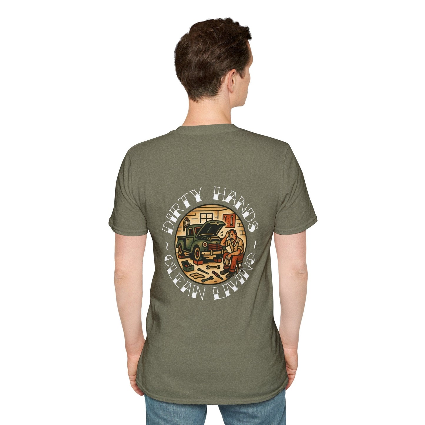 Clean Living Garage T-Shirt (BACK)