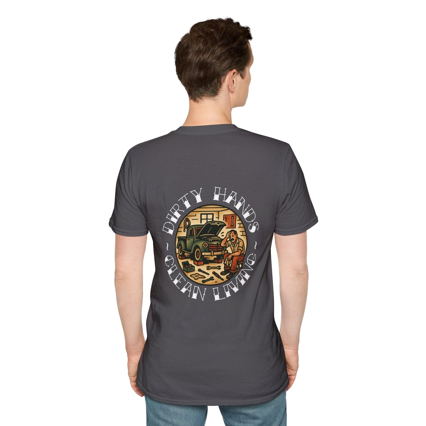 Clean Living Garage T-Shirt (BACK)