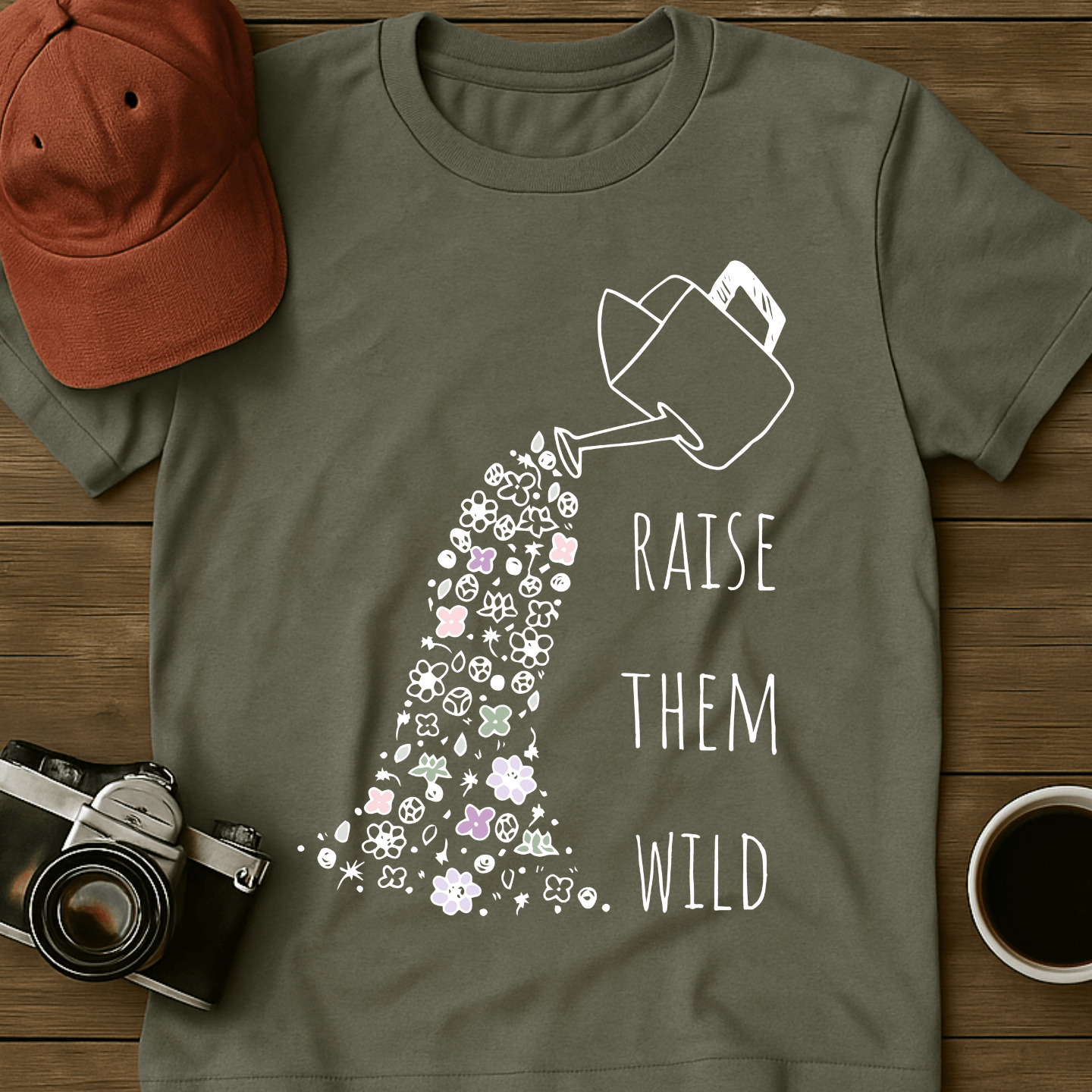 Water Can and Flowers T-Shirt