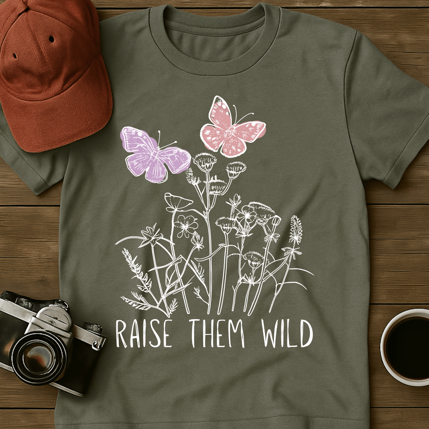Butterflies and Flowers T-Shirt