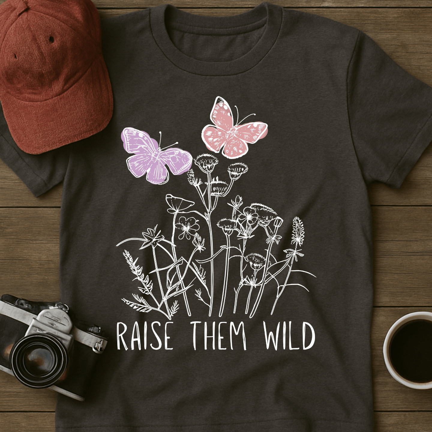 Butterflies and Flowers T-Shirt