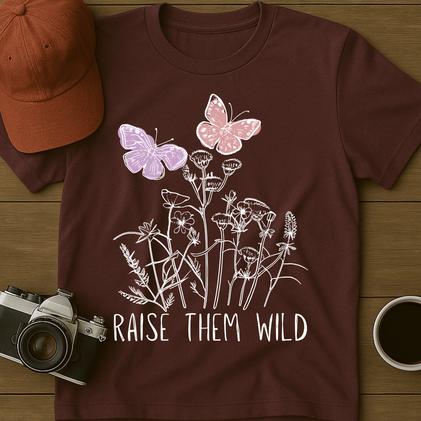 Butterflies and Flowers T-Shirt