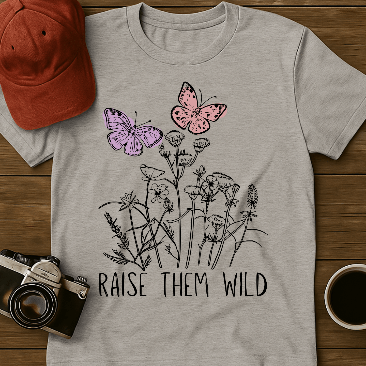 Butterflies and Flowers T-Shirt