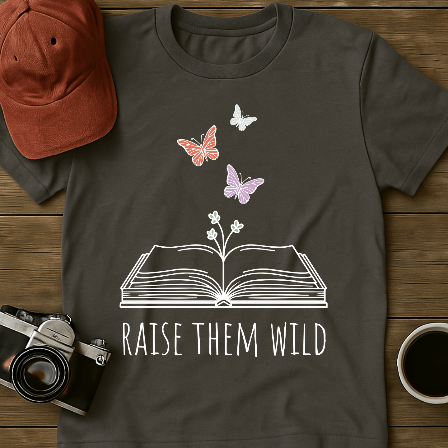 Butterflies and Book T-Shirt