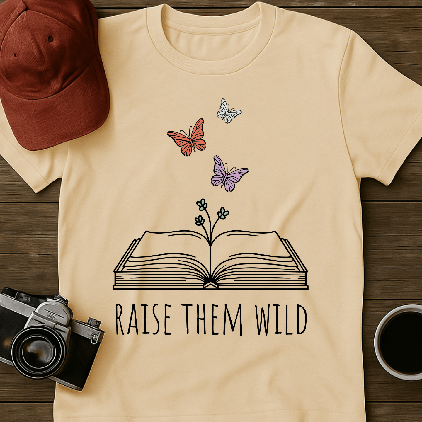 Butterflies and Book T-Shirt