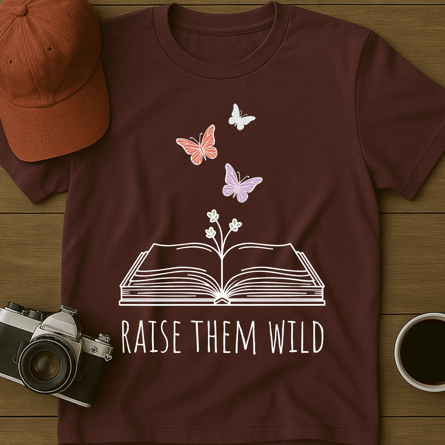 Butterflies and Book T-Shirt