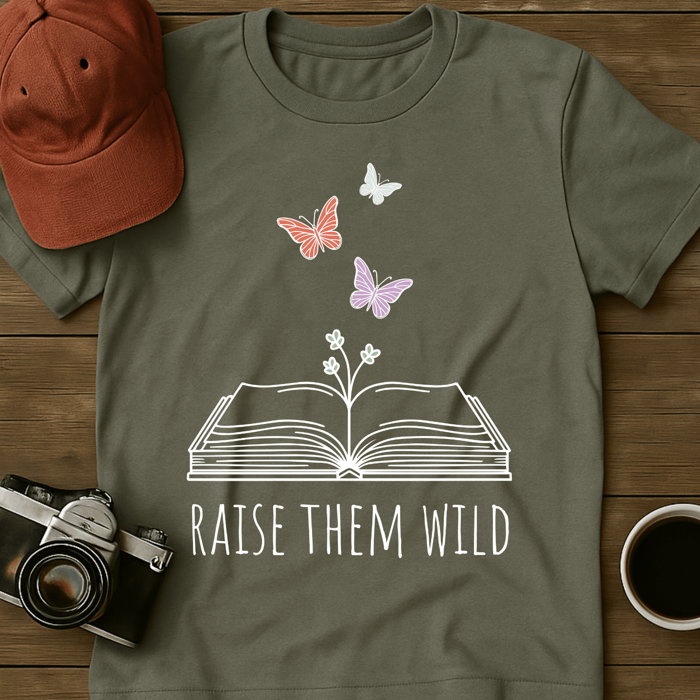 Butterflies and Book T-Shirt