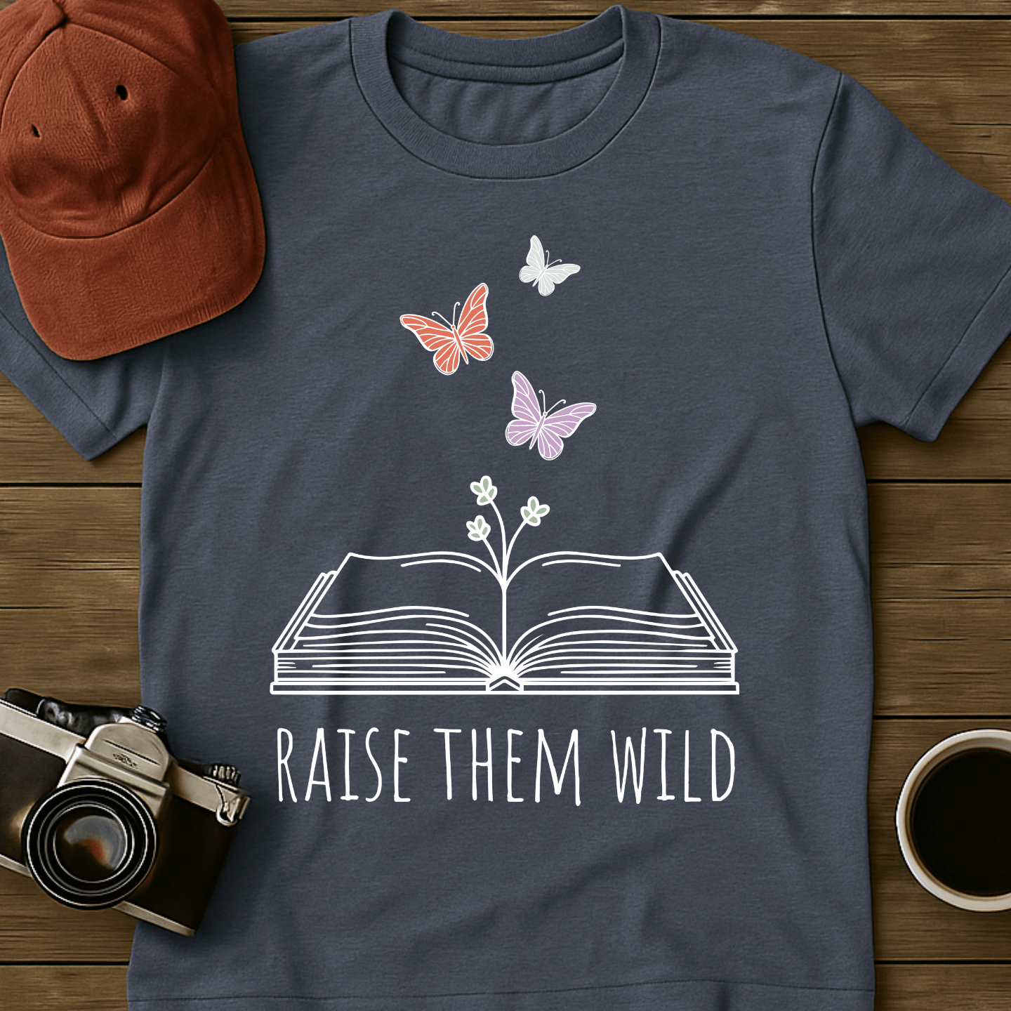 Butterflies and Book T-Shirt