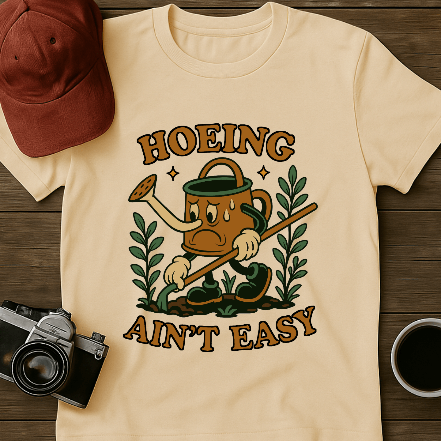 Hoeing Ain't Easy Mascot T-Shirt