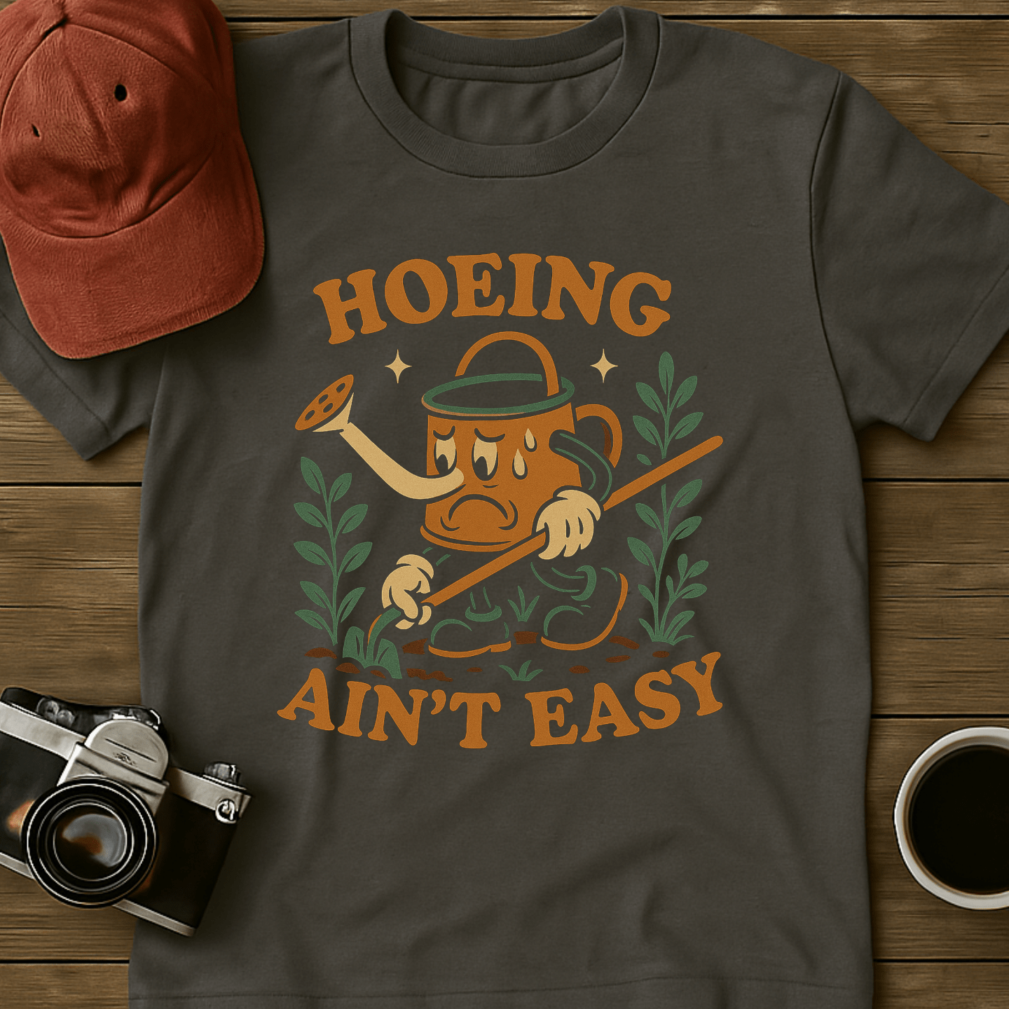 Hoeing Ain't Easy Mascot T-Shirt