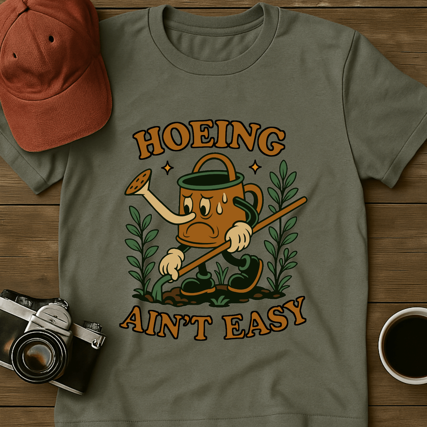 Hoeing Ain't Easy Mascot T-Shirt