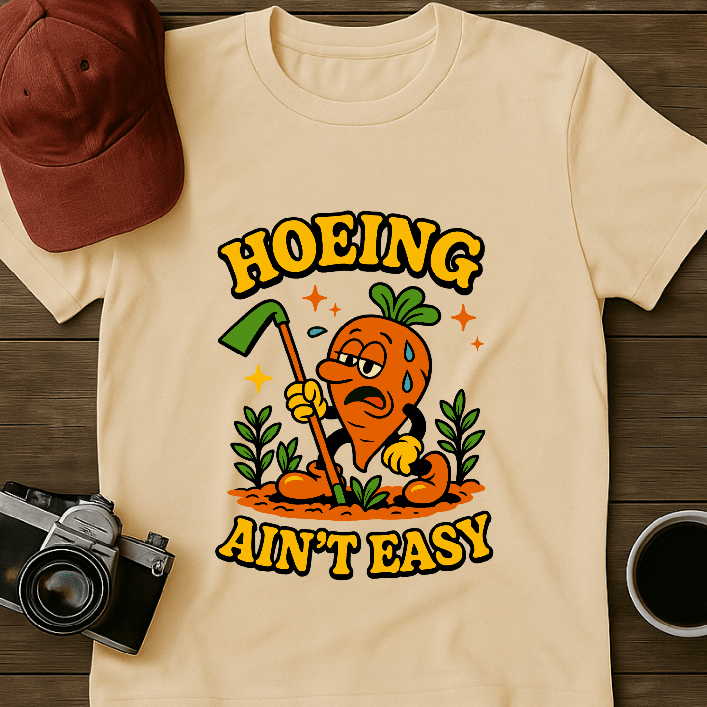 Hoeing Ain't Easy Carrot T-Shirt