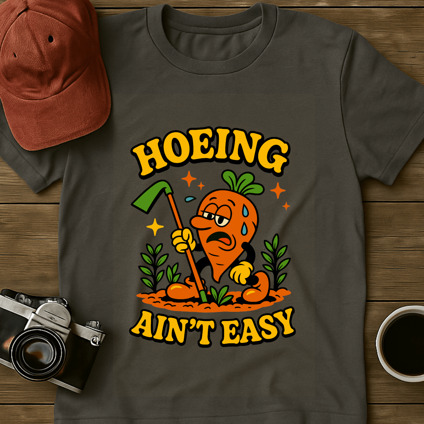 Hoeing Ain't Easy Carrot T-Shirt