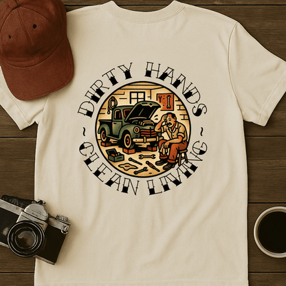 Clean Living Garage T-Shirt (BACK)