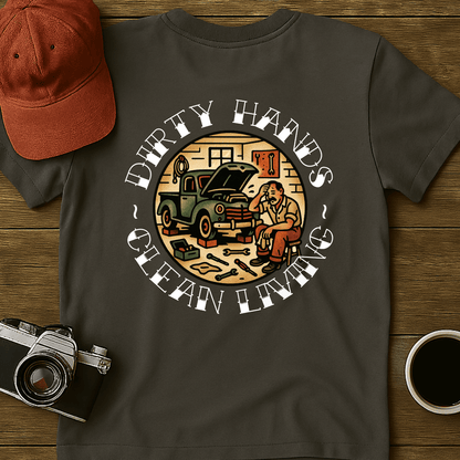 Clean Living Garage T-Shirt (BACK)