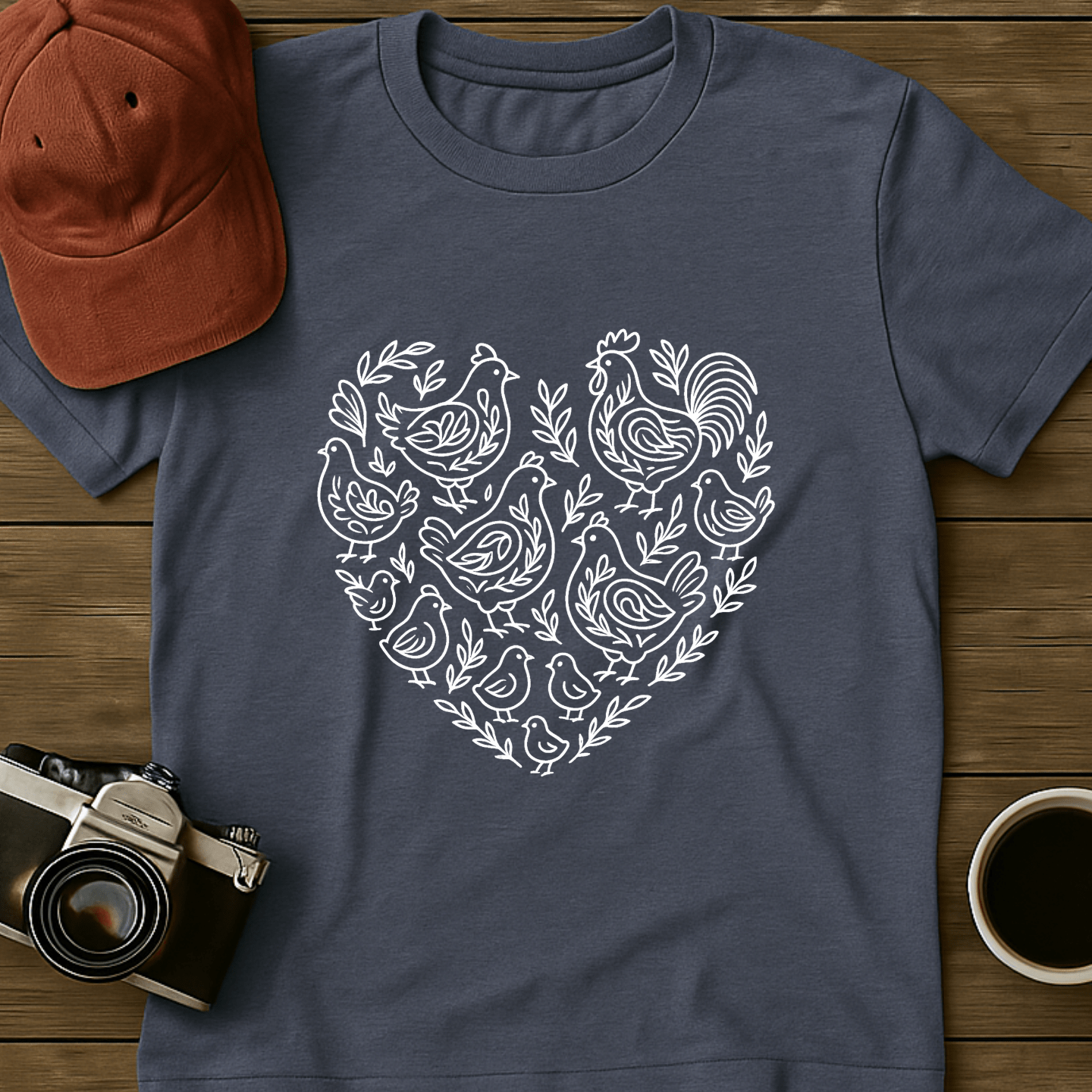 Monochrome Chicken Heart T-Shirt