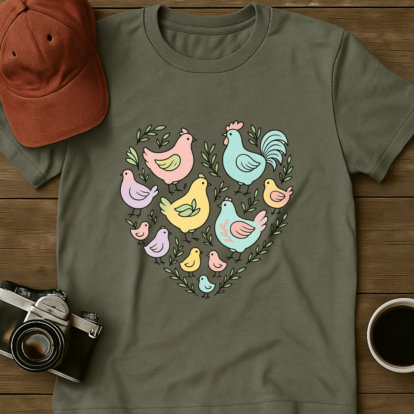 Pastel Chicken Heart T-Shirt