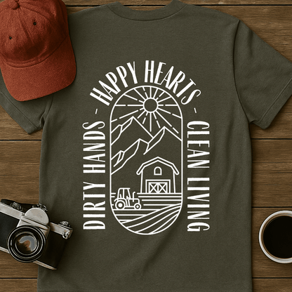 Clean Living Farm T-Shirt (BACK)
