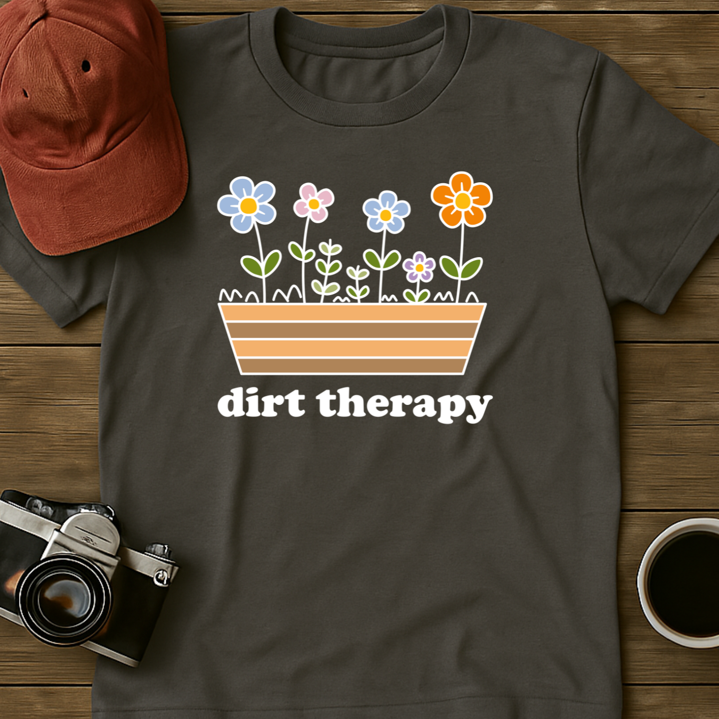 Dirt Therapy Flower Box Color T-Shirt
