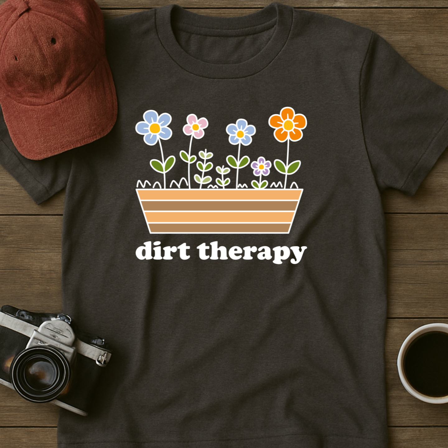 Dirt Therapy Flower Box Color T-Shirt